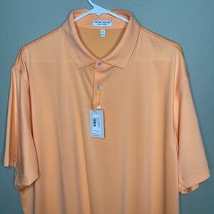 Peter Millar Summer Comfort Size XL Crown Sport  Performance Golf Polo Orange
